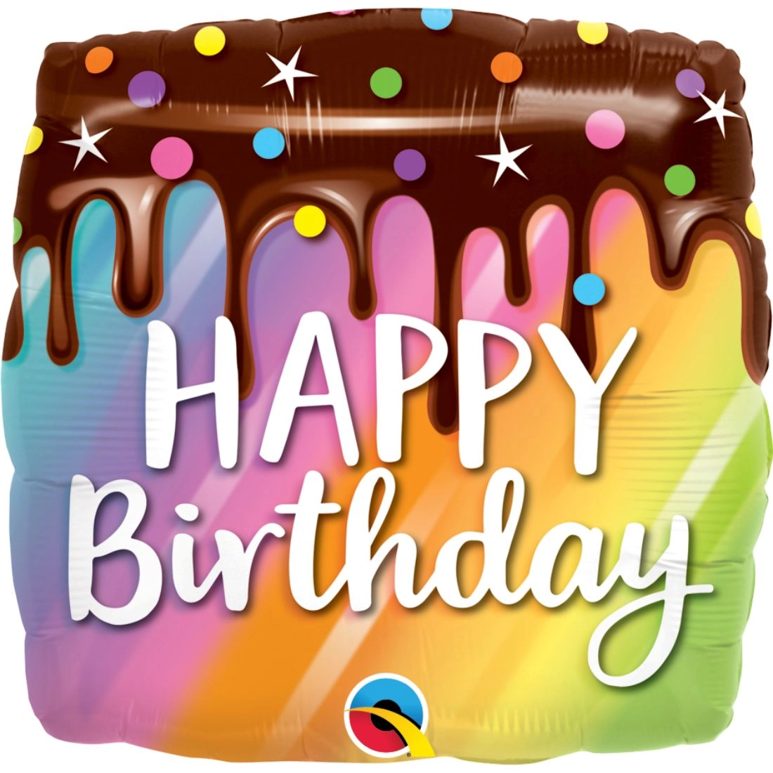 Qualatex Birthday Rainbow Drip Cake Foil Balloon