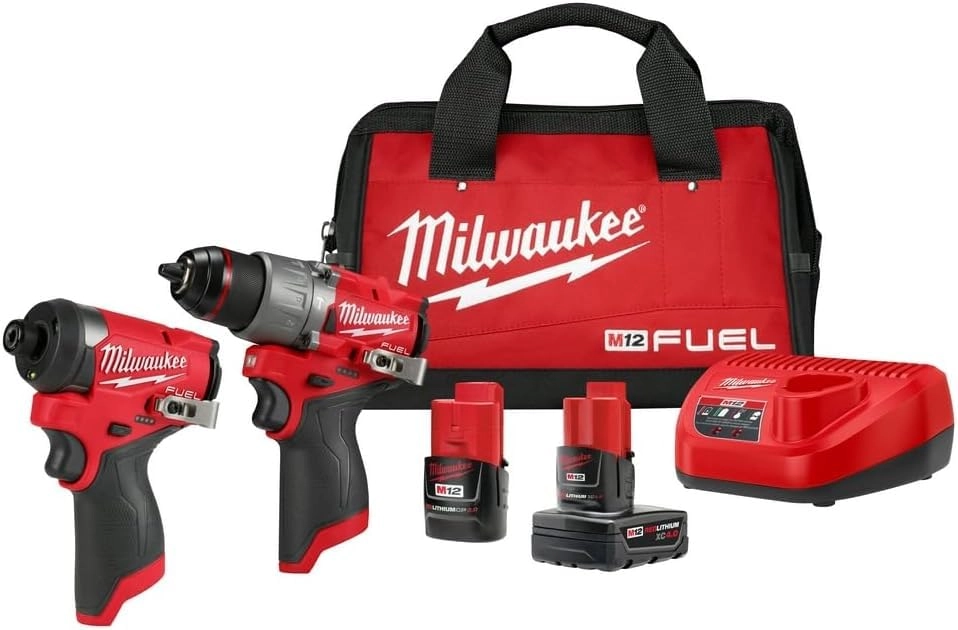 Milwaukee Electric Tools 2503-20 - M12 fuel 1/2" drill + 2553-20 - M12 fuel 1/4" hex impact
