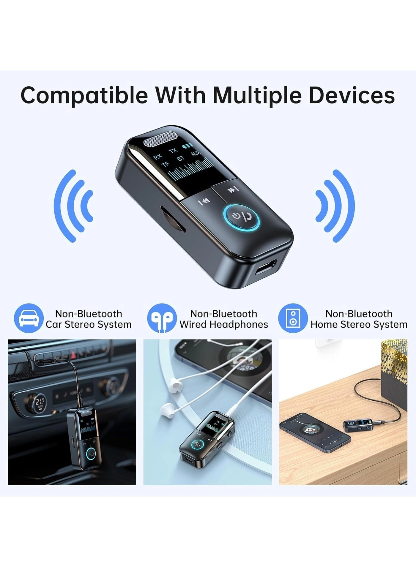 Audio Transmitter Receiver - Bluetooth 5.4 3.5mm