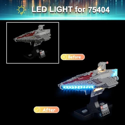LED Light Kit for LEGO 75404 Attack of The Clones Acclamator-Class Assault Ship Set