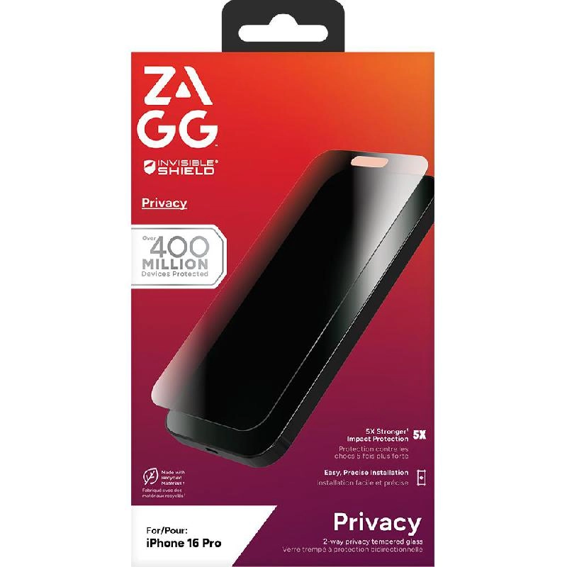 Privacy Tempered Glass Screen Protector for iPhone 16 Pro