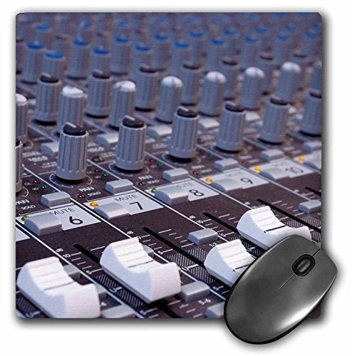 3D Rose Audio Mixer Board Mixing Engineer Knobs Slider Buttons Studio Recording Mouse Pad