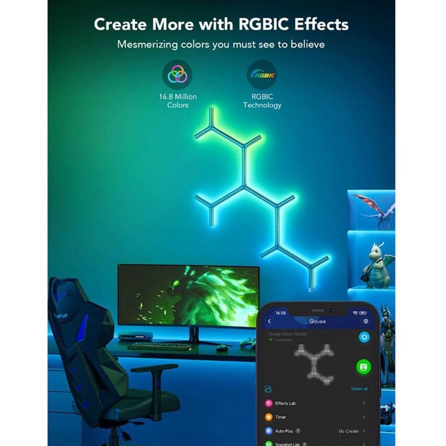 60905 Y Shape Light Panel - Mood Lighting Multicolour