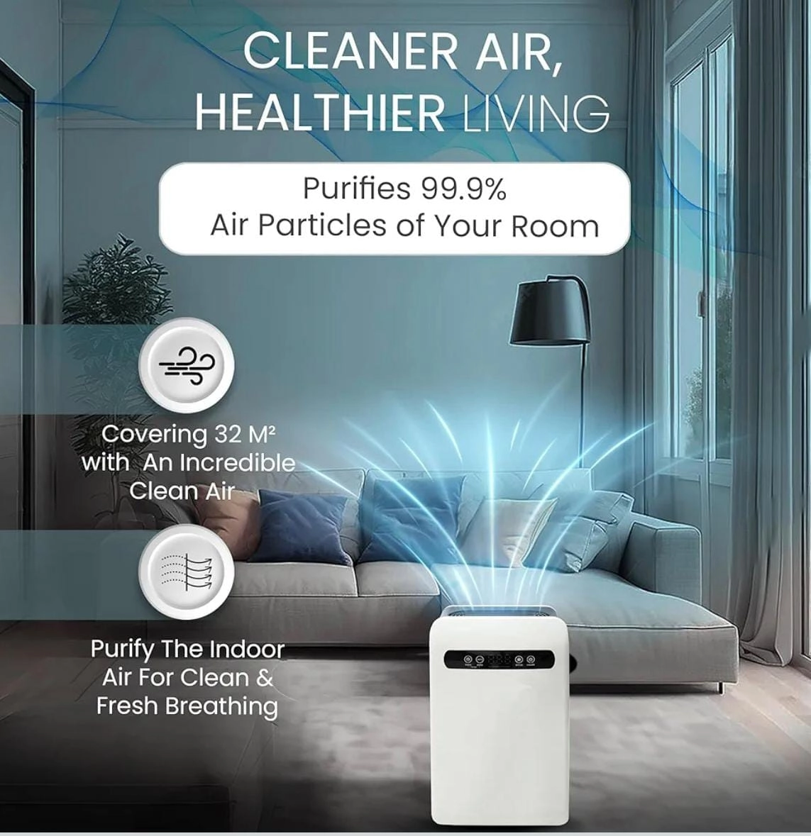Air Purifier - 48m2 HEPA 3-Stage