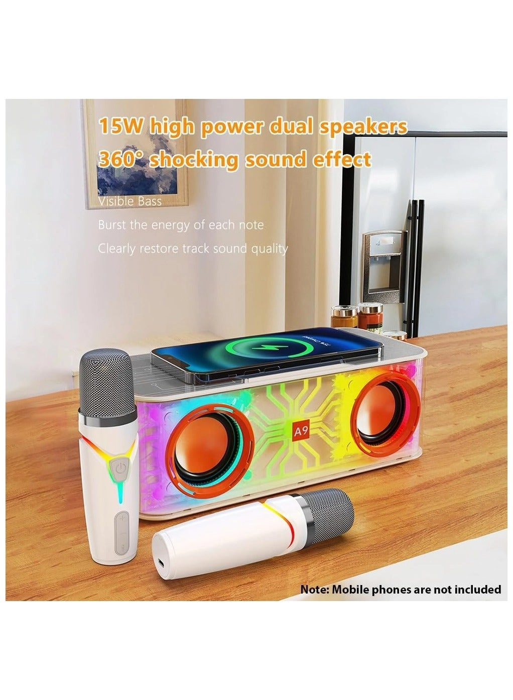 SPEAKER Karaoke Set - 2 Microphones 15W