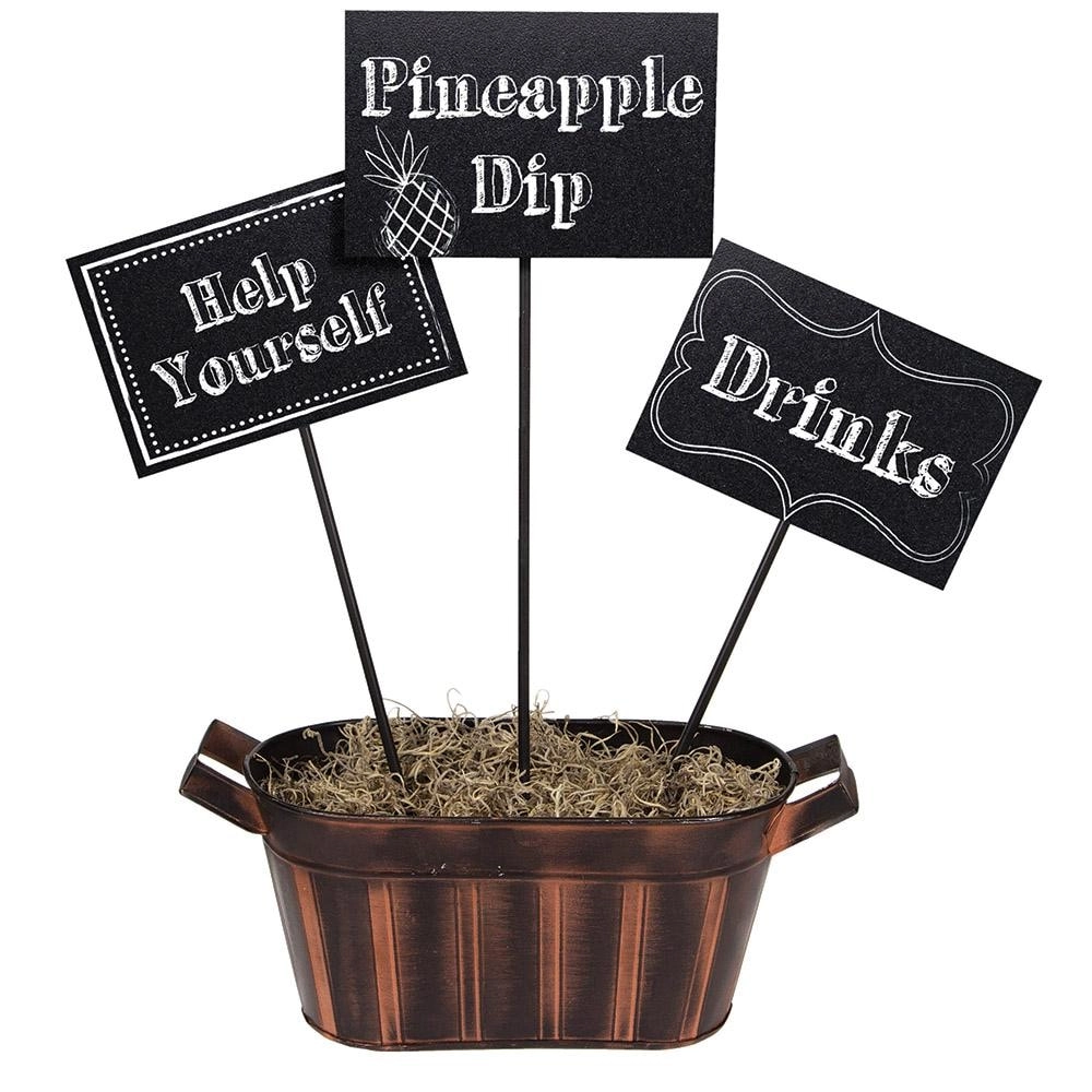 Party Zone Chalkboard Program Centerpiece Sticks - 3pcs