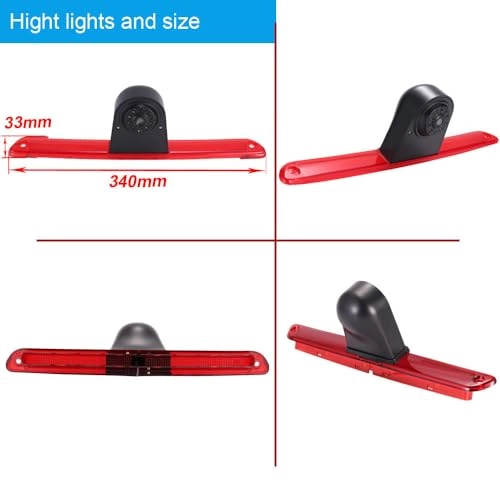 Brake Light Camera - Night vision 628 x 586 pixels + TFT LCD monitor - 7 Inches