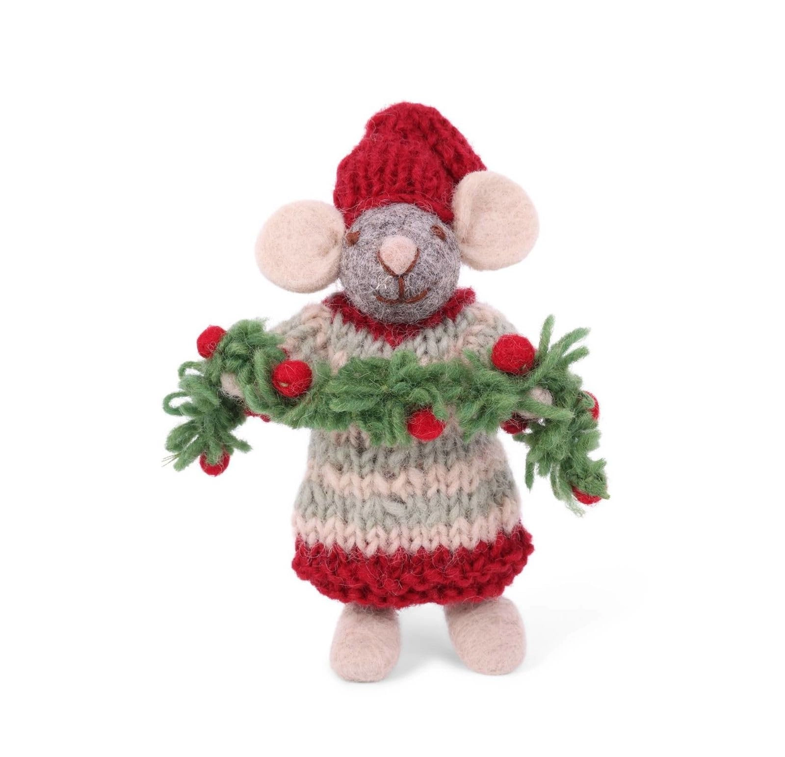 Gry & Sif Mouse with Garland - 12 cm