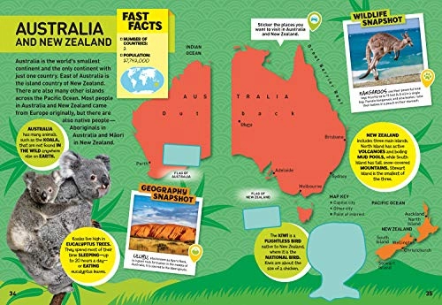 World Atlas Sticker Activity Book - 40 pages more than 2,000 stickers