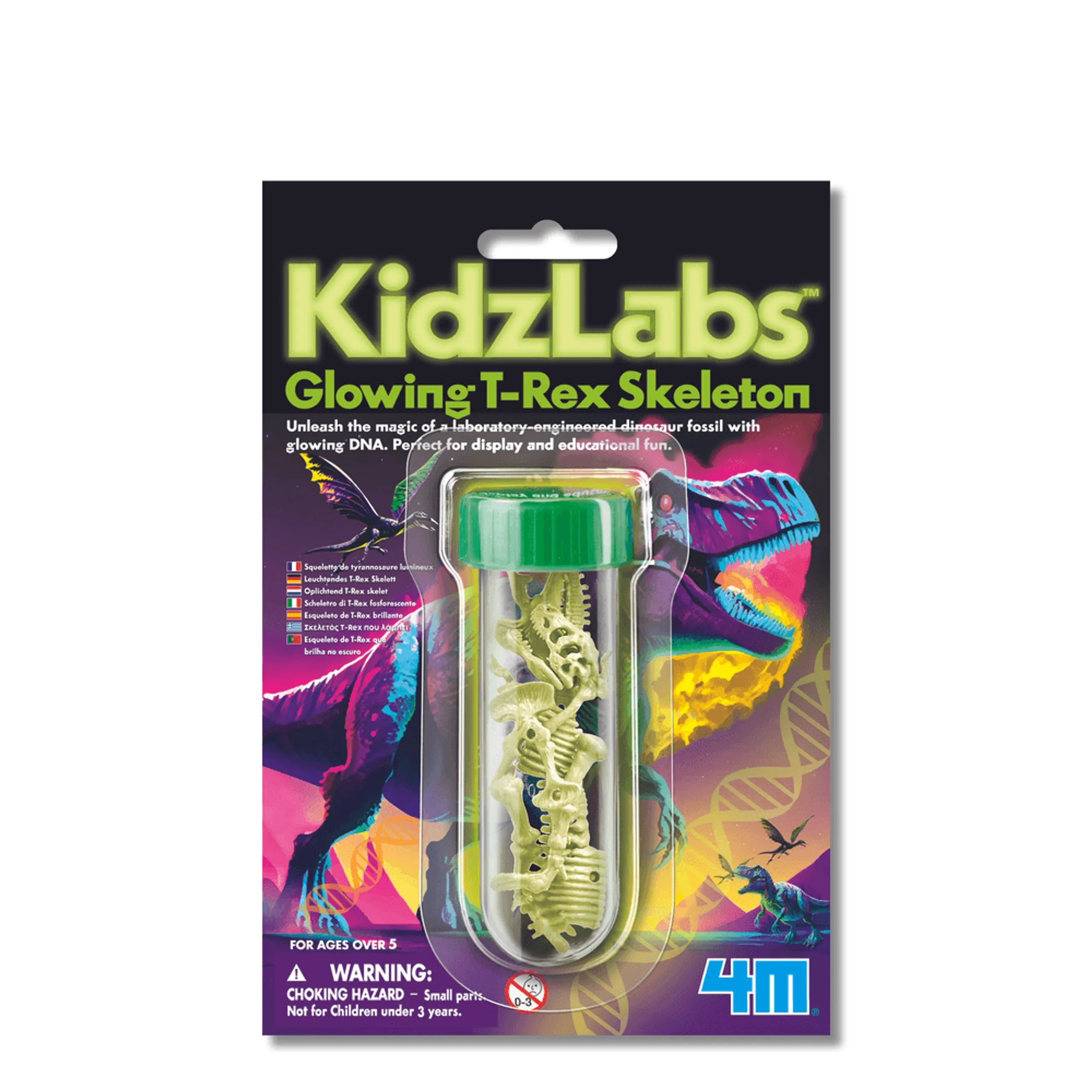 4M KidzLabs Glowing T-Rex Skeleton Science Kit Palaeontology, Anatomy - 5 years+