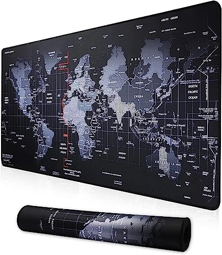 World Map Fabric Gaming Mouse Pad - 90x40 cm