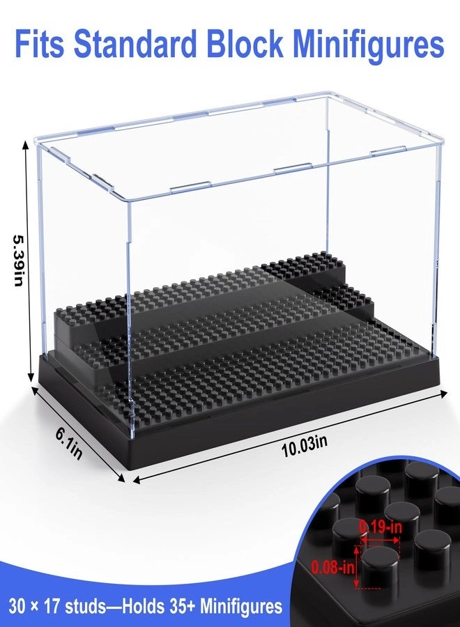 Minifigure Display Case - 2 pcs Clear Acrylic 3 Movable Steps