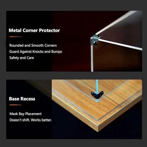 43192 Display Case - Clear Golden Oak Color Thickened Base 35 x 15 x 20 cm