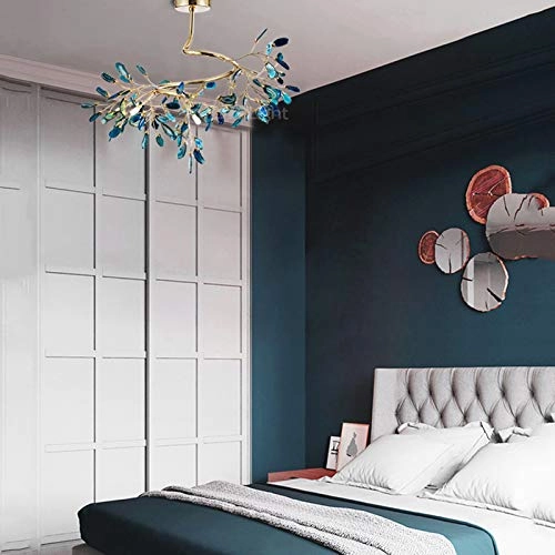 G4 Simple Creative Firefly Chandelier - 8 Gold and blue agate