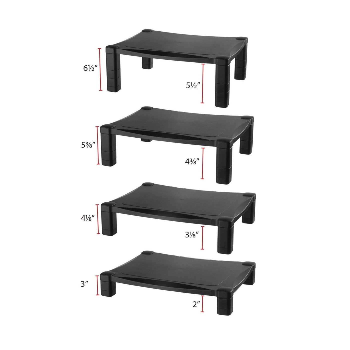Extra Wide Single Level HeightAdjustable MonitorLaptop Stand - 20Inch Wide 1325Inch Deep 3 to 65Inch High