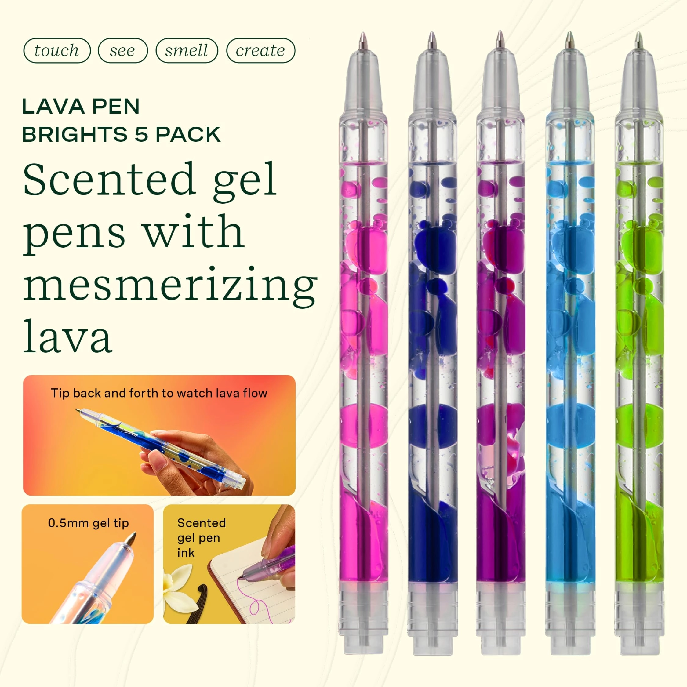 Scented Lava Gel Pen - 5-Pack 0.5mm
