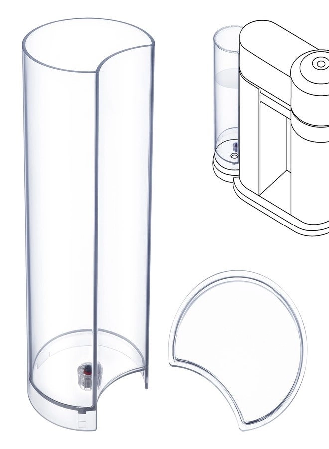 feekoon Water Tank Reservoir & Lid Cover Replacement - Nespresso Vertuo Next Krups XN910B XN9105 XN910C Clear