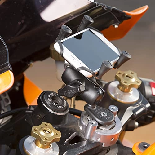 X-Grip Phone Holder with Motorcycle Fork Stem Base