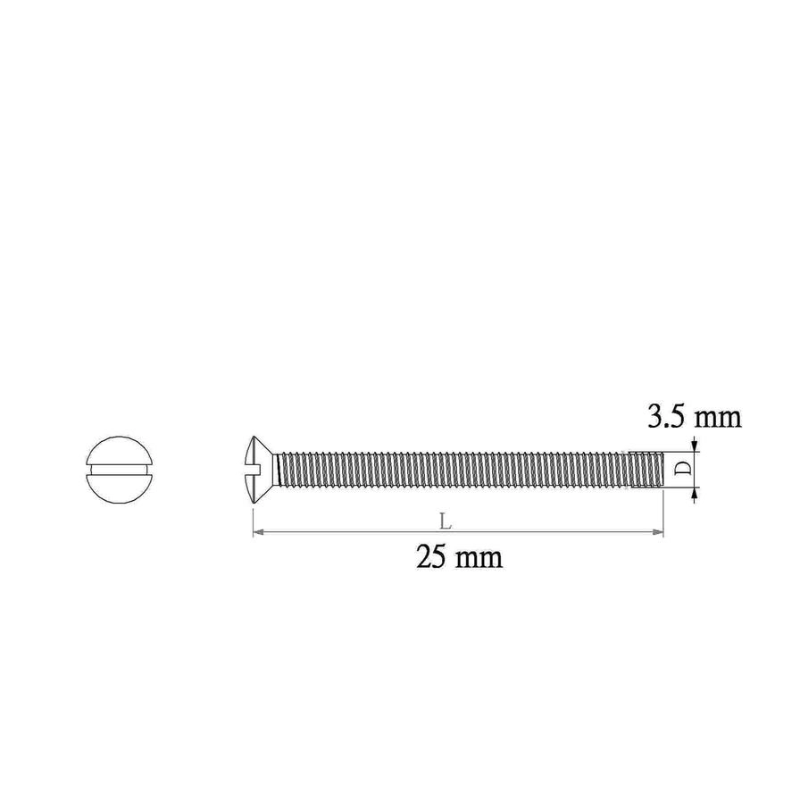 Carbon Steel Switch Box Screw Pack 3.5mm 25mm