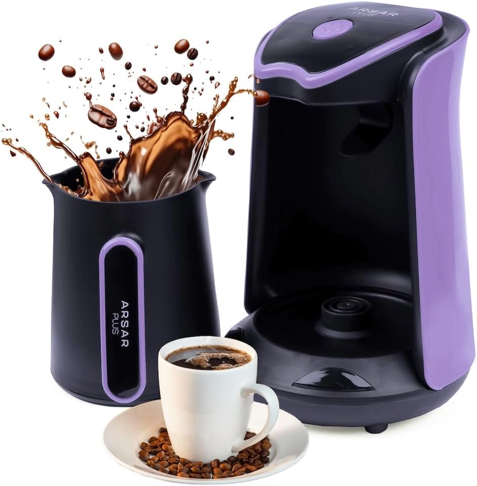 AYMNOOR Electric Turkish Coffee Maker - One-Touch Overflow Prevention 4-Cup