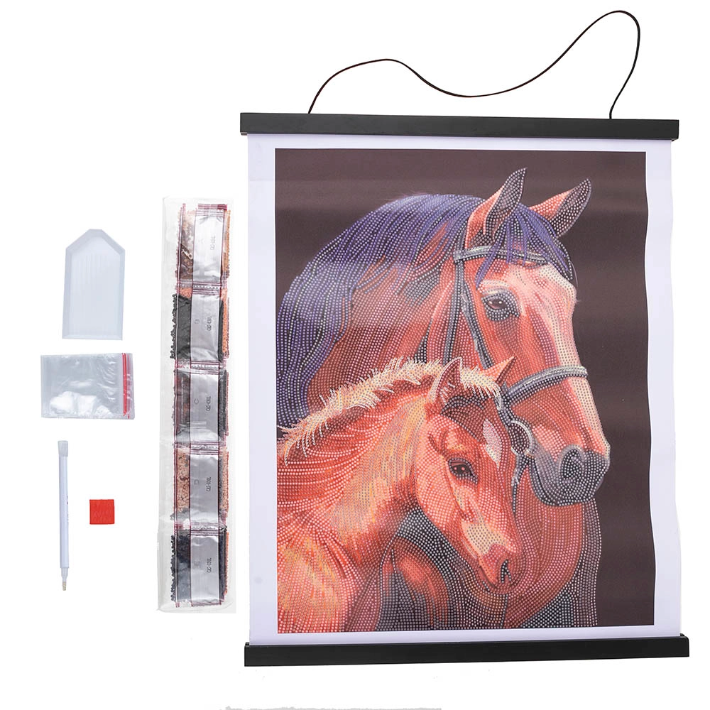Crystal Art Scroll - Chestnut Mares