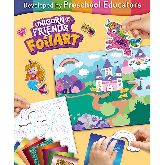 STRBOXONG DIY Unicorns & Princesses Foil Art - 3+ years 120 pcs