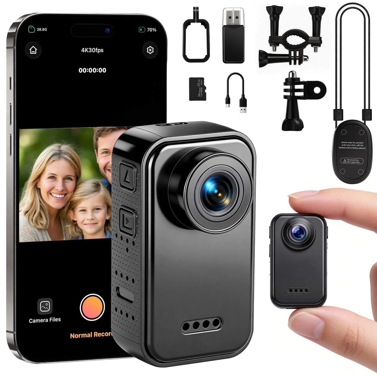 SmartGiant Thumb Camera - 64GB 4K
