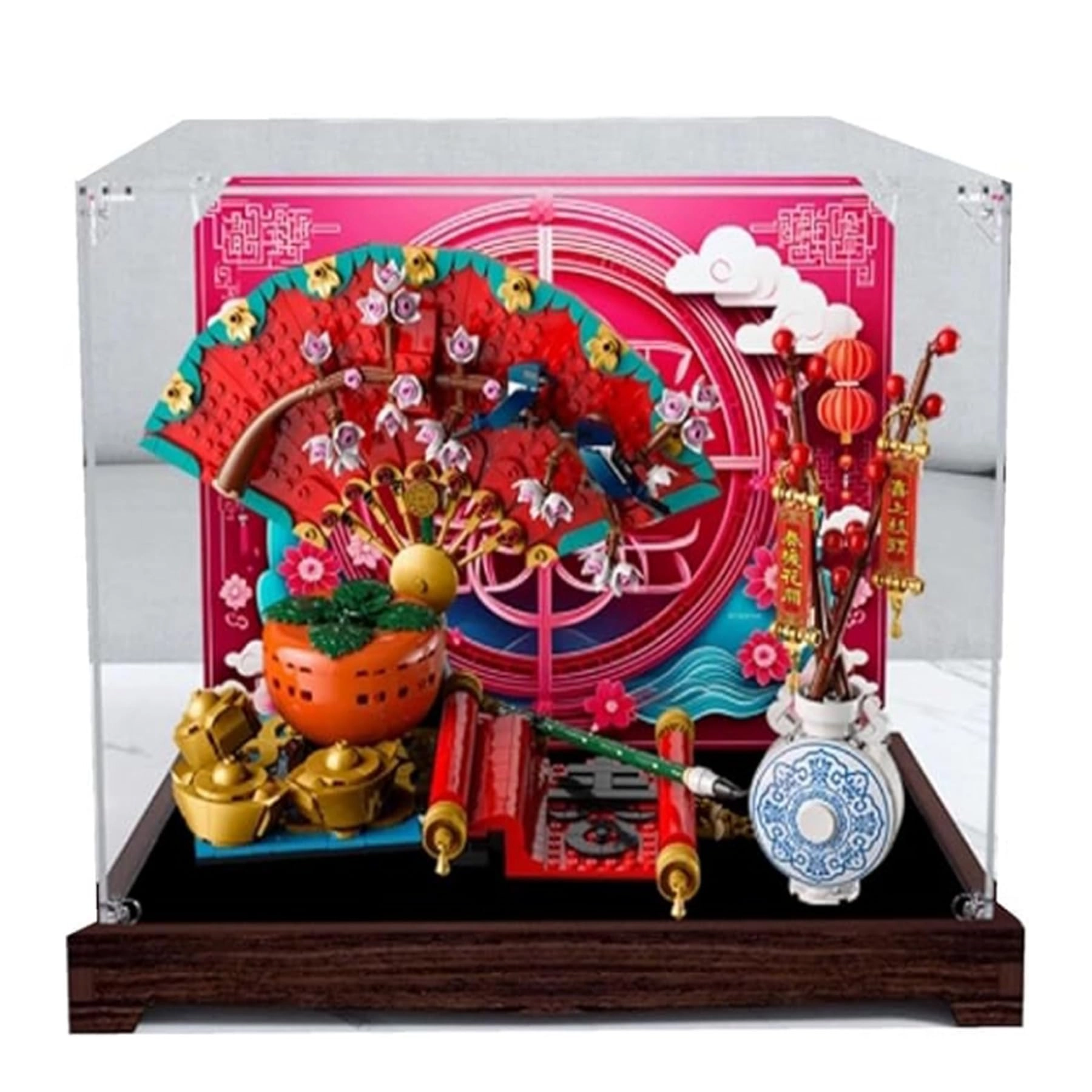 FEIRUBO Acrylic Display Box - Compatible with 80117 Dark Walnutbase