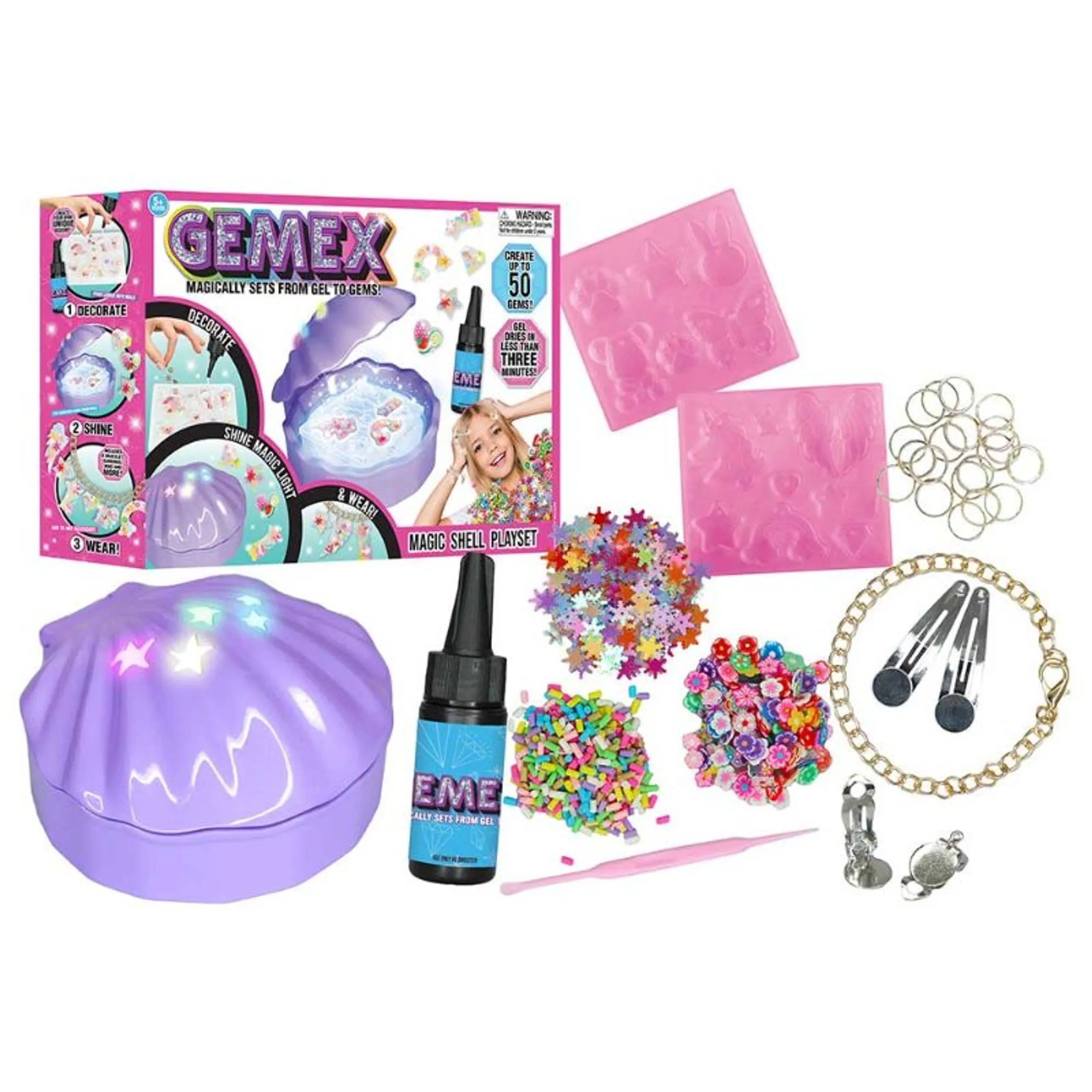 Clam Shell Set - up to 50 gems 4 AAA batteries