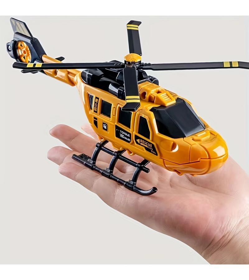 Generic rescue helicopter - Pull-back Rotatable propellers Bright yellow