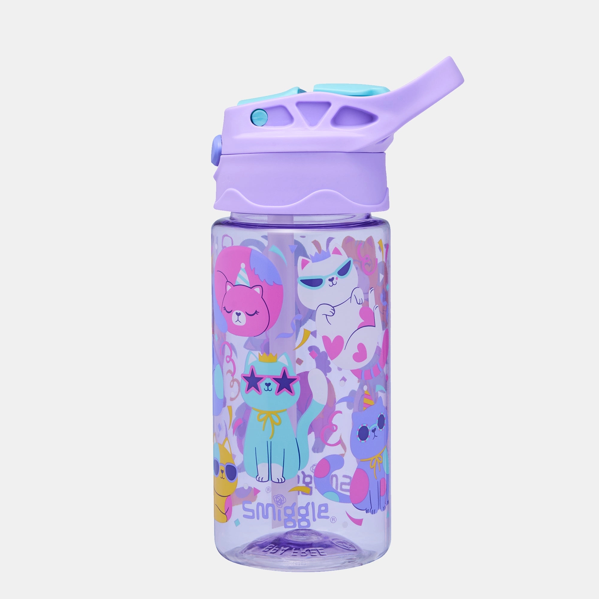 Smiggle Playtime Junior Water Bottle 430 ml - Flip Top Spout