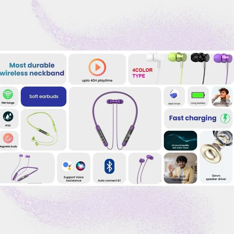 Supreme Bluetooth Neckband Wireless Headphone