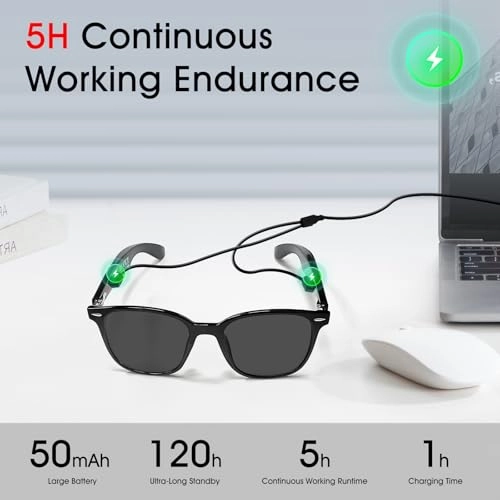 AI Translation Glasses - 140+ Languages Bluetooth Built-in Mic & Speaker