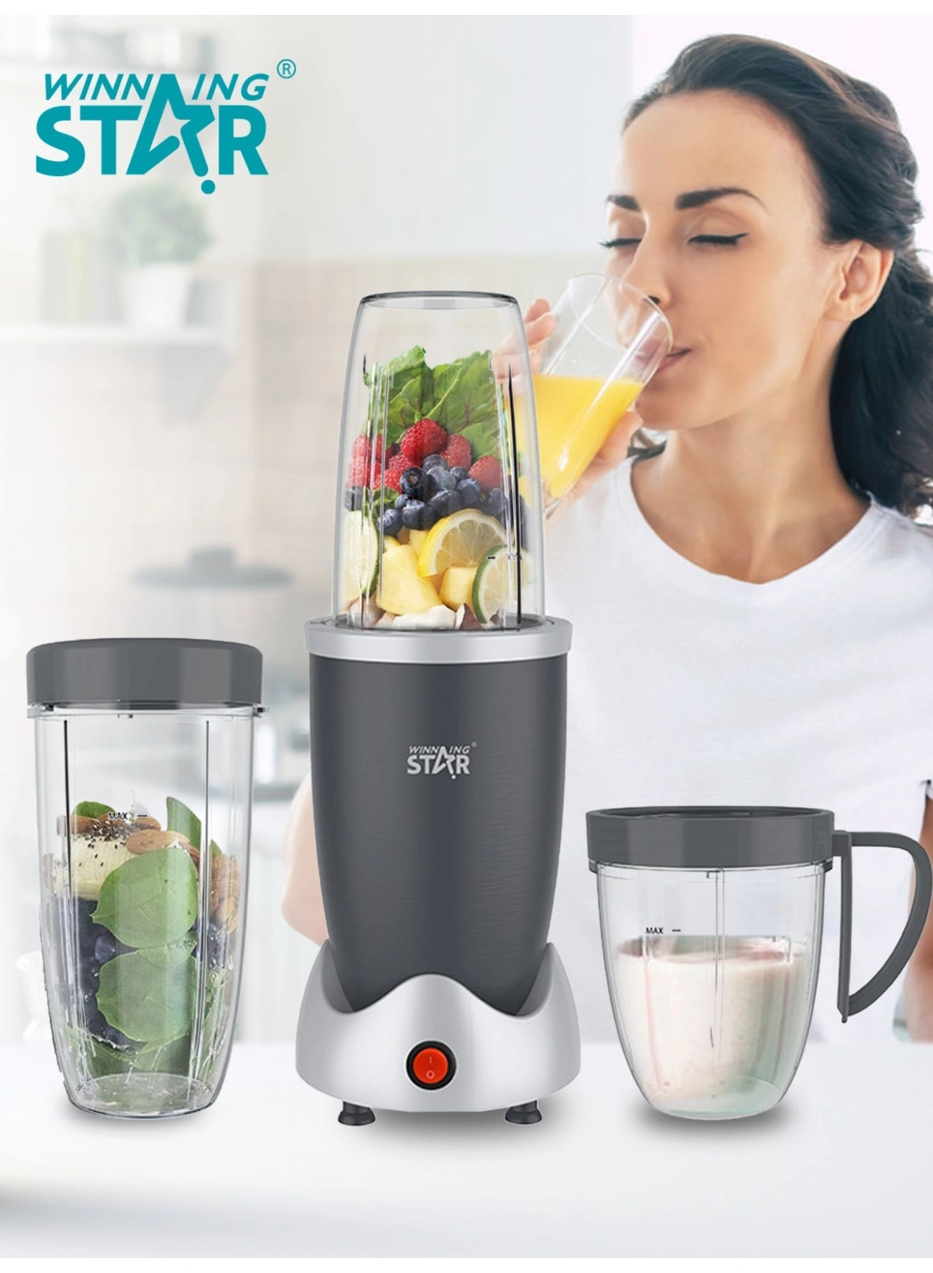 Winning Star Juicer Blender - 900 W 950 ml