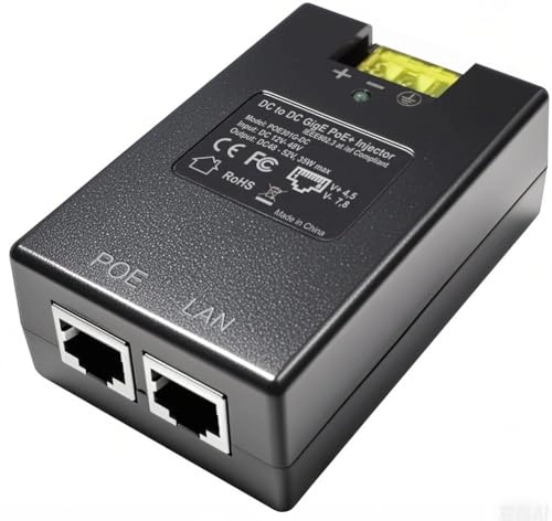 Gigabit DC PoE+ Injector - 12-48V 30W 1 802.3af/at 10/100/1000Mbps