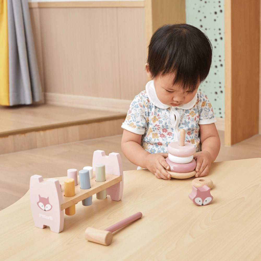 Fox Stacker And Pounding Bench Toy - Suitable for 12 months and above