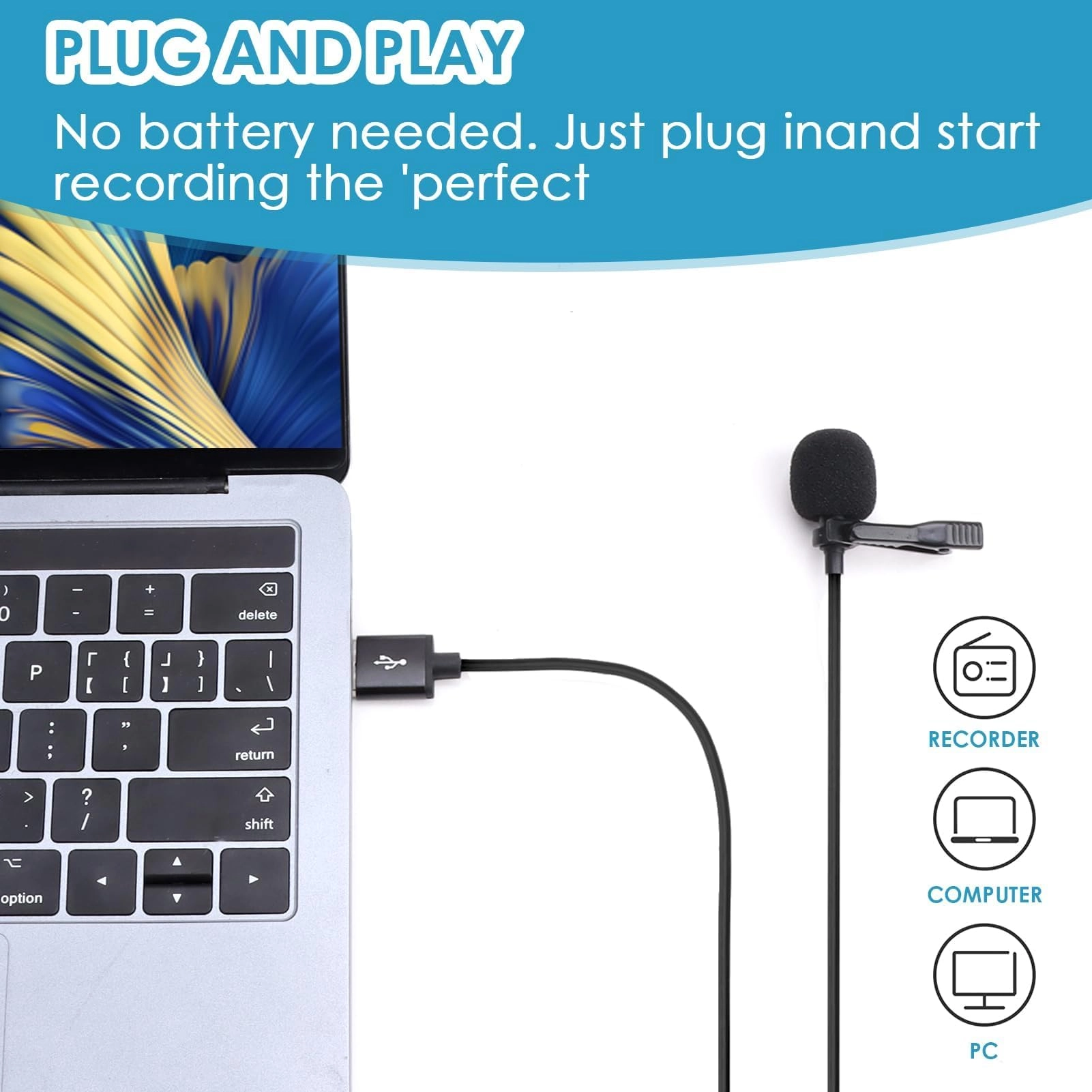 MIC1 3.5mm-Mini-Jack+USB Microphone