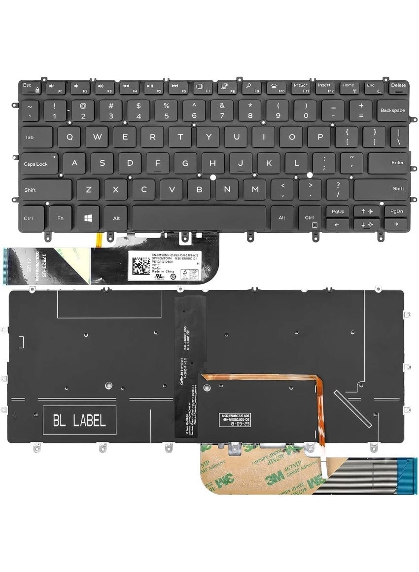 XPS 13 Keyboard - Replacement Backlit US Layout Black