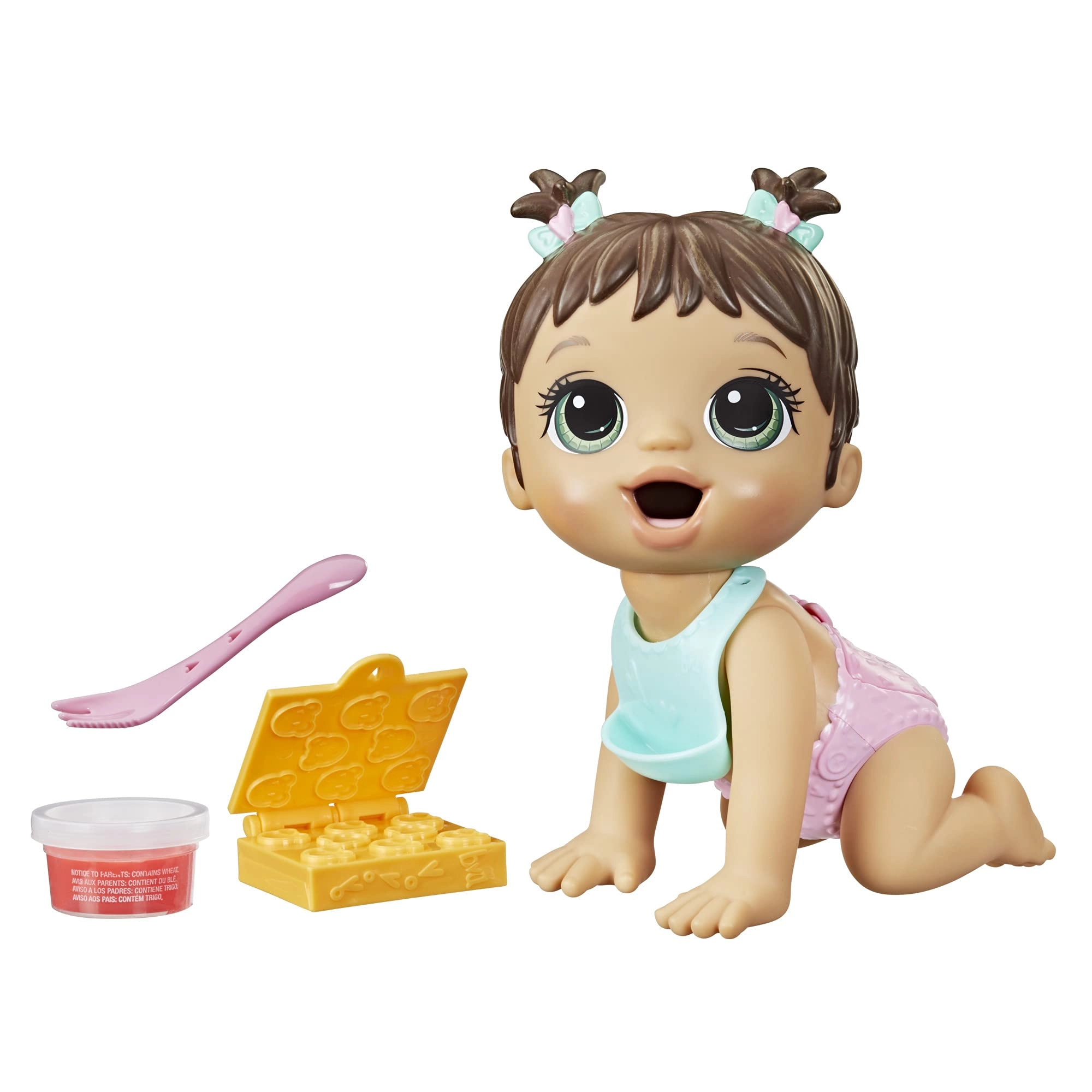 Baby Alive Lil Snacks - Eats and Poops 8-Inch Brown Hair Ages 3+