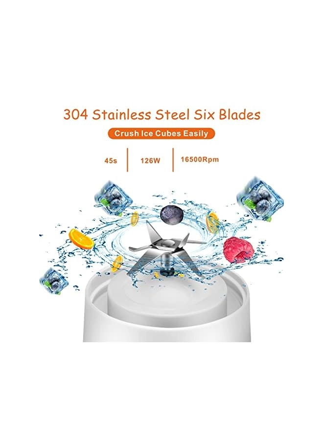 Mini Portable Blender - USB Rechargeable Six Blades Travel Lid