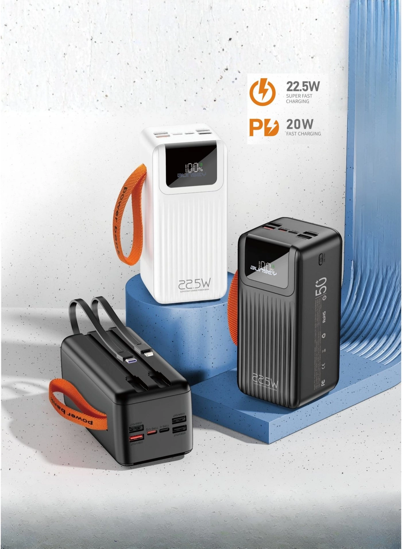 BP13 - 50000mAh 22.5W Fast Charging 4 USB 2 Type-C