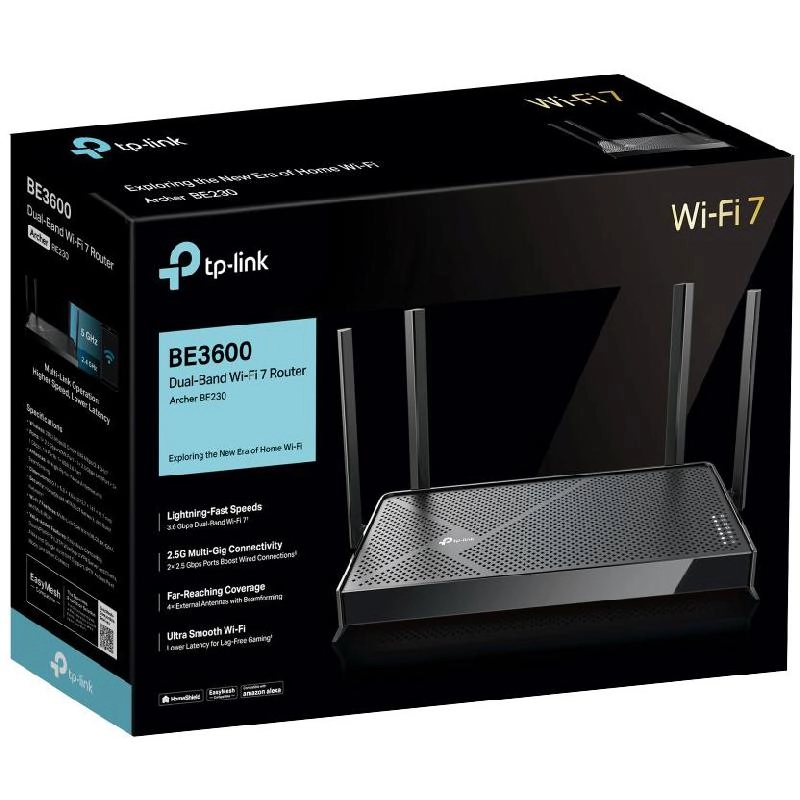 Archer BE230 - 5 GHz: up to 2882 Mbps 2.4 GHz: up to 688 Mbps Wi-Fi 7
