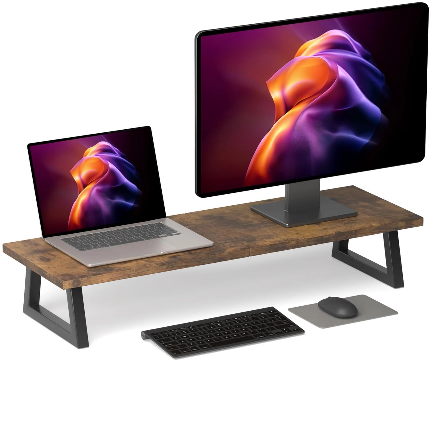 Dual Monitor Stand Riser - 2 Monitors 37 inch