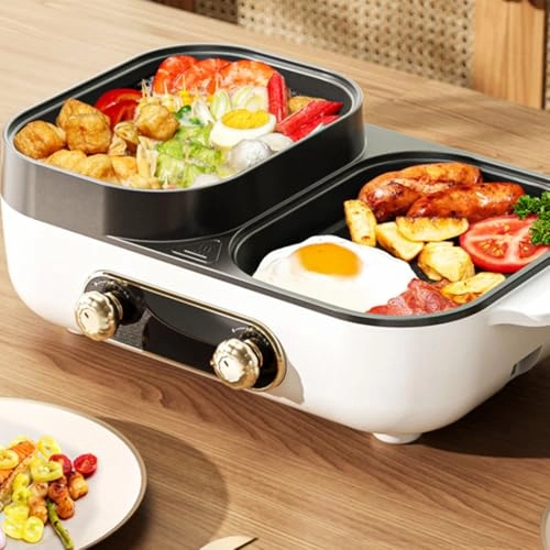 Portable Nonstick Griddle - 1600W Hotpot & Grill