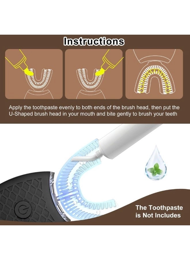 Ultrasonic Electric Toothbrush - U-Shaped 360° Cleaning IPX7 Waterproof