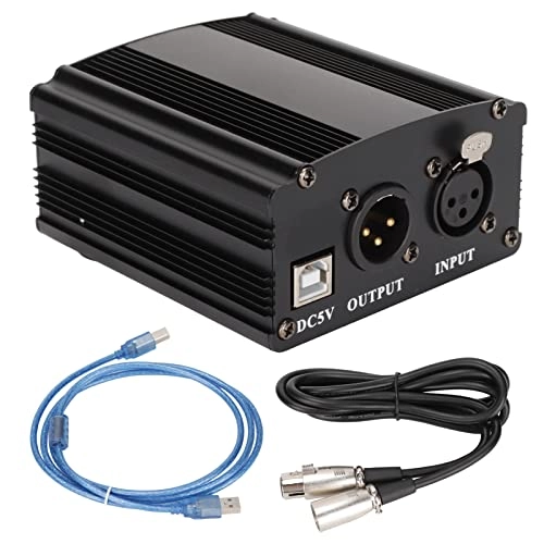 48V Power Supply USB+XLR Microphone with XLR 3 Pin Cable and USB Cable