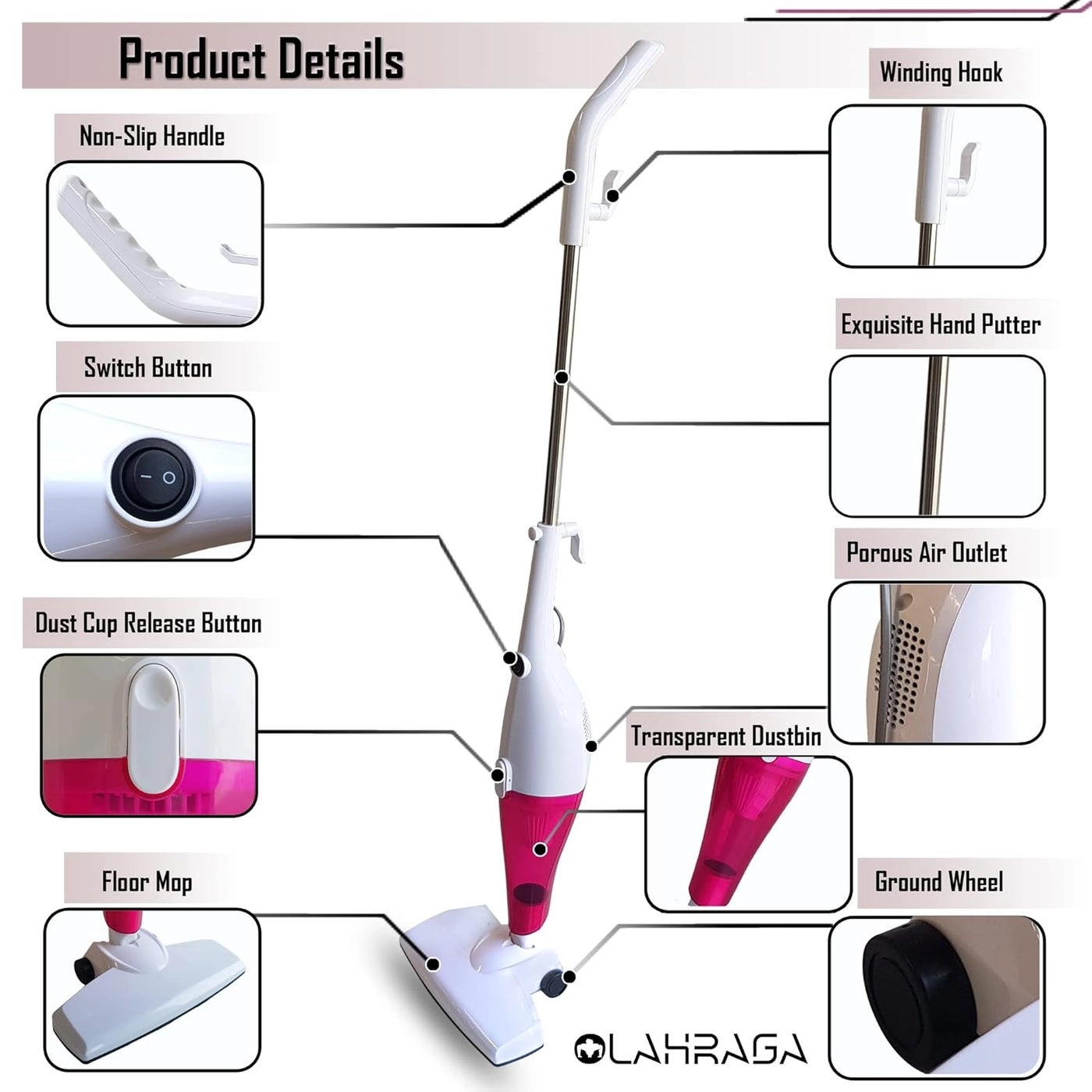 2 In 1 Lightweight Upright Stick Vacuum Cleaner - 20 mins