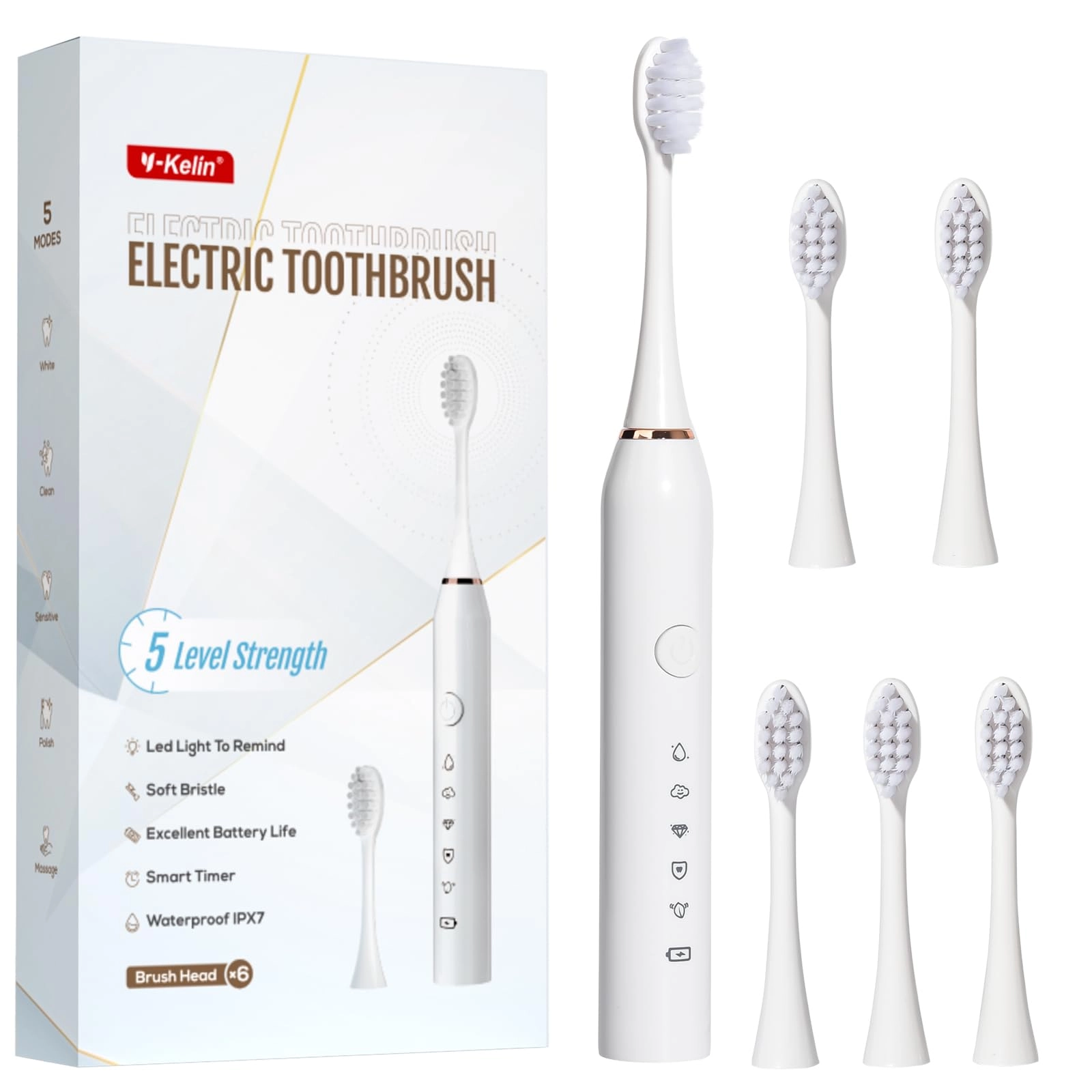 Anhui Greenland Biotech Co., Ltd Sonic Electric Toothbrush - Rechargeable 6 Duponts Brush Heads 2 Minute Smart Timer