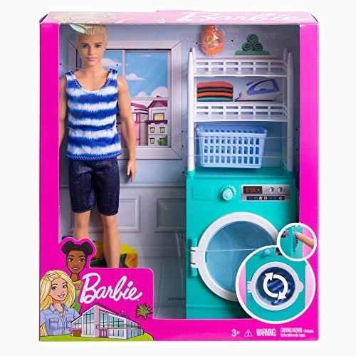 Ken Laundry-Themed Playset - Spinning Washer/Dryer Ages 3+
