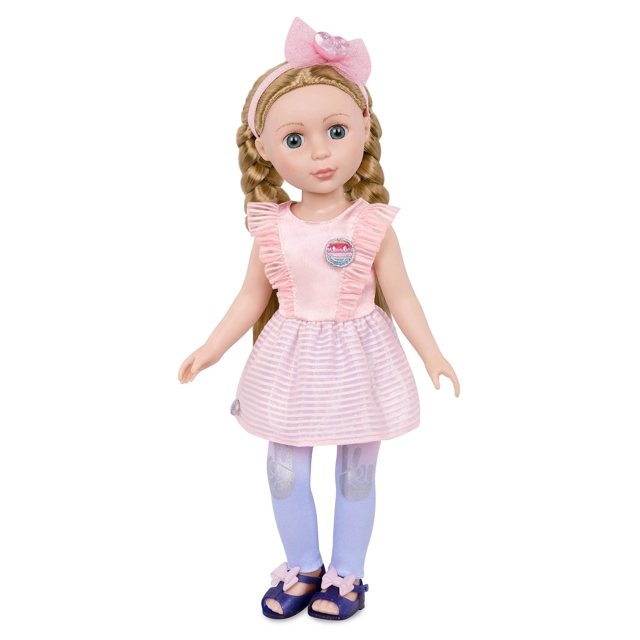Branford Ltd. Emilia Poseable Fashion Doll - 14-Inch Braided Blonde Hair Green Eyes Ages 3+